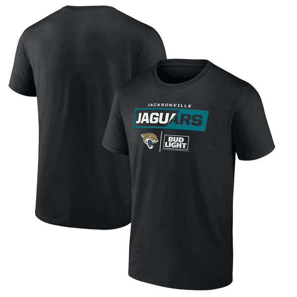 Men's Jacksonville Jaguars Black x Bud Light T-Shirt - Click Image to Close